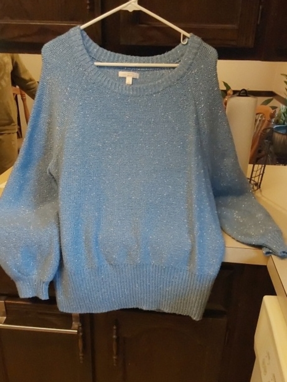 Lauren Conrad Sparkle Knit Blue Women's Sweater